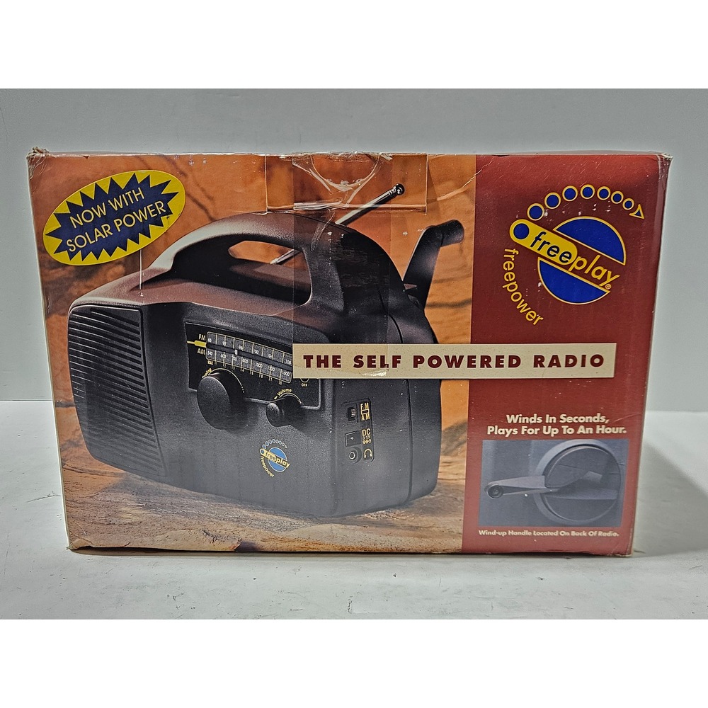 Freeplay Solar Wind Up AM FM Portable Radio FPR2S/C Solid Black Emergency Read